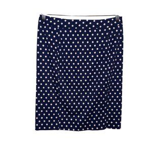 Pixley Navy & White Polka Dot Skirt Size Large Womens Casual A-Line Style